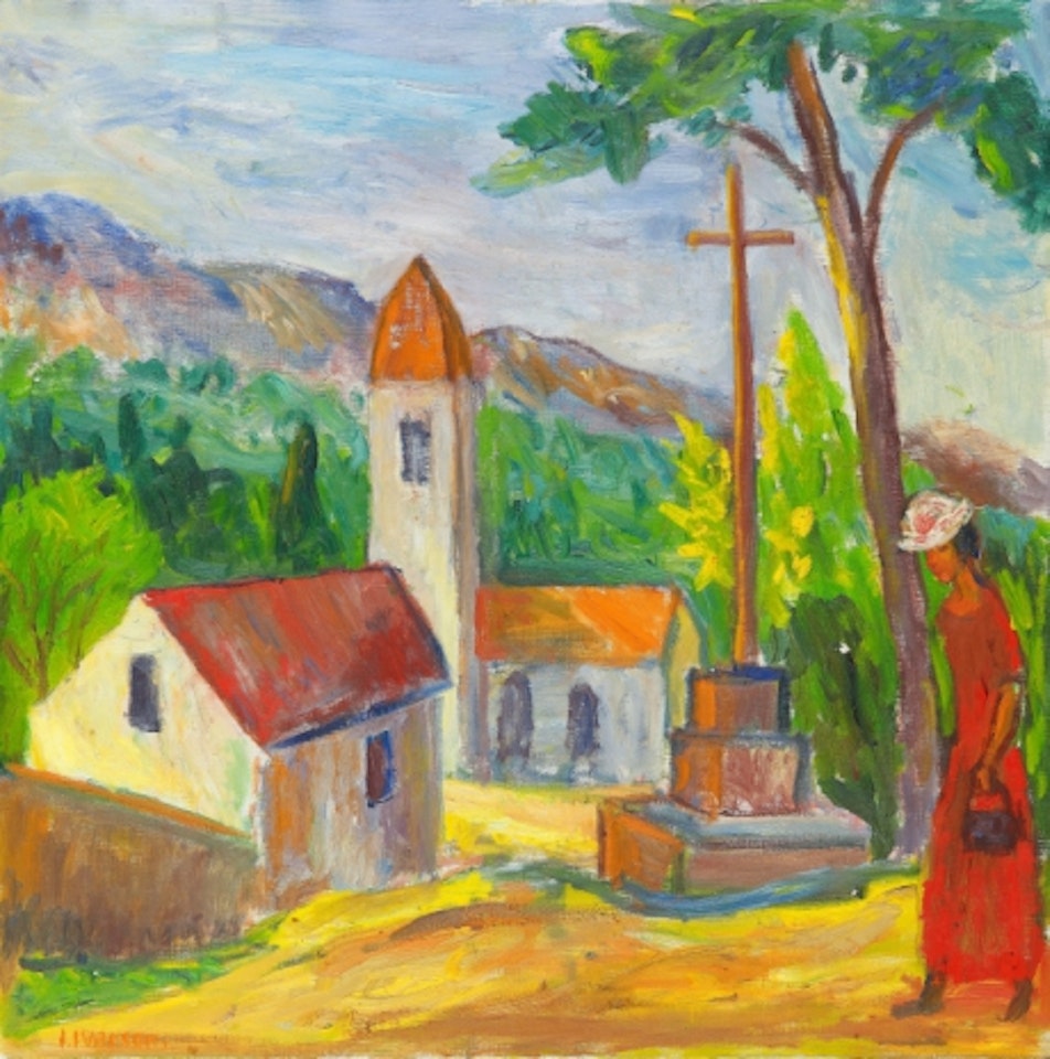 Fiesole - Woman in a southern landscape by Ivan Ivarson