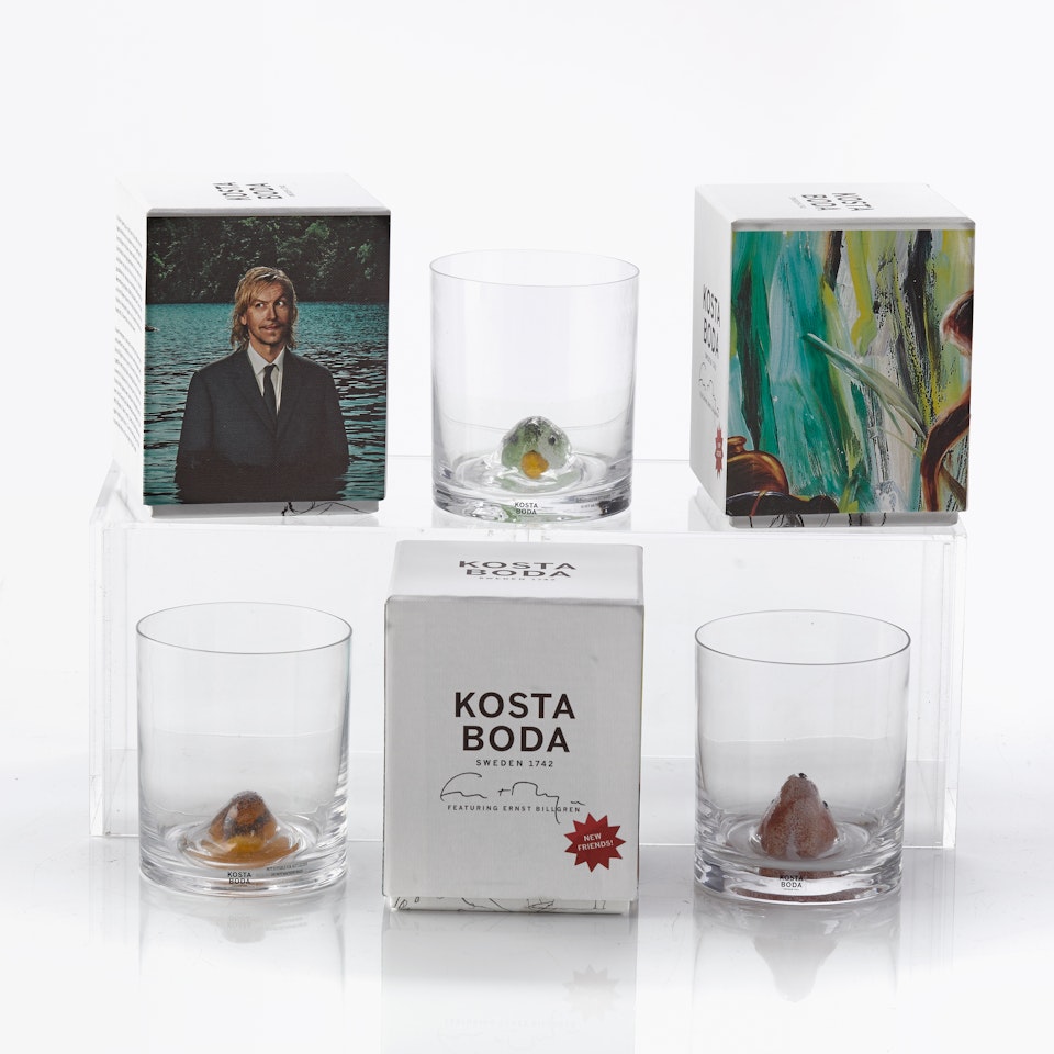 Glass, six pieces. "New Friends" by Ernst Billgren