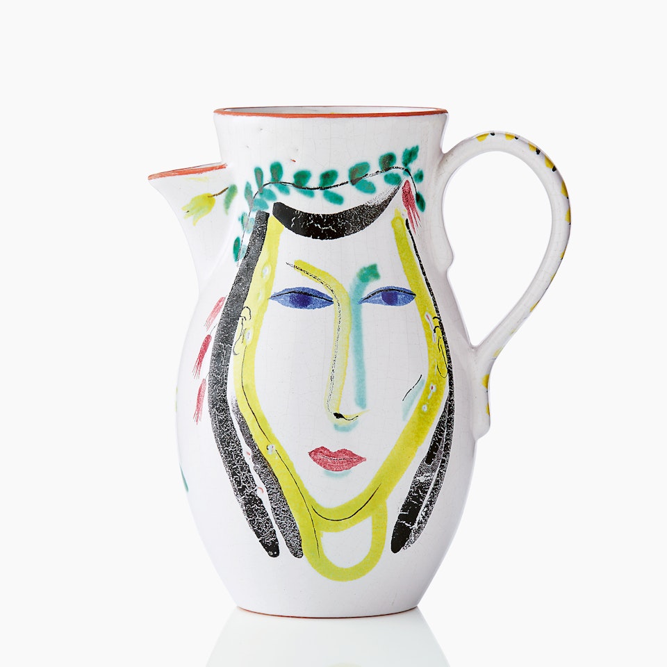 Pot; A Stig Lindberg faience pitcher by Stig Lindberg