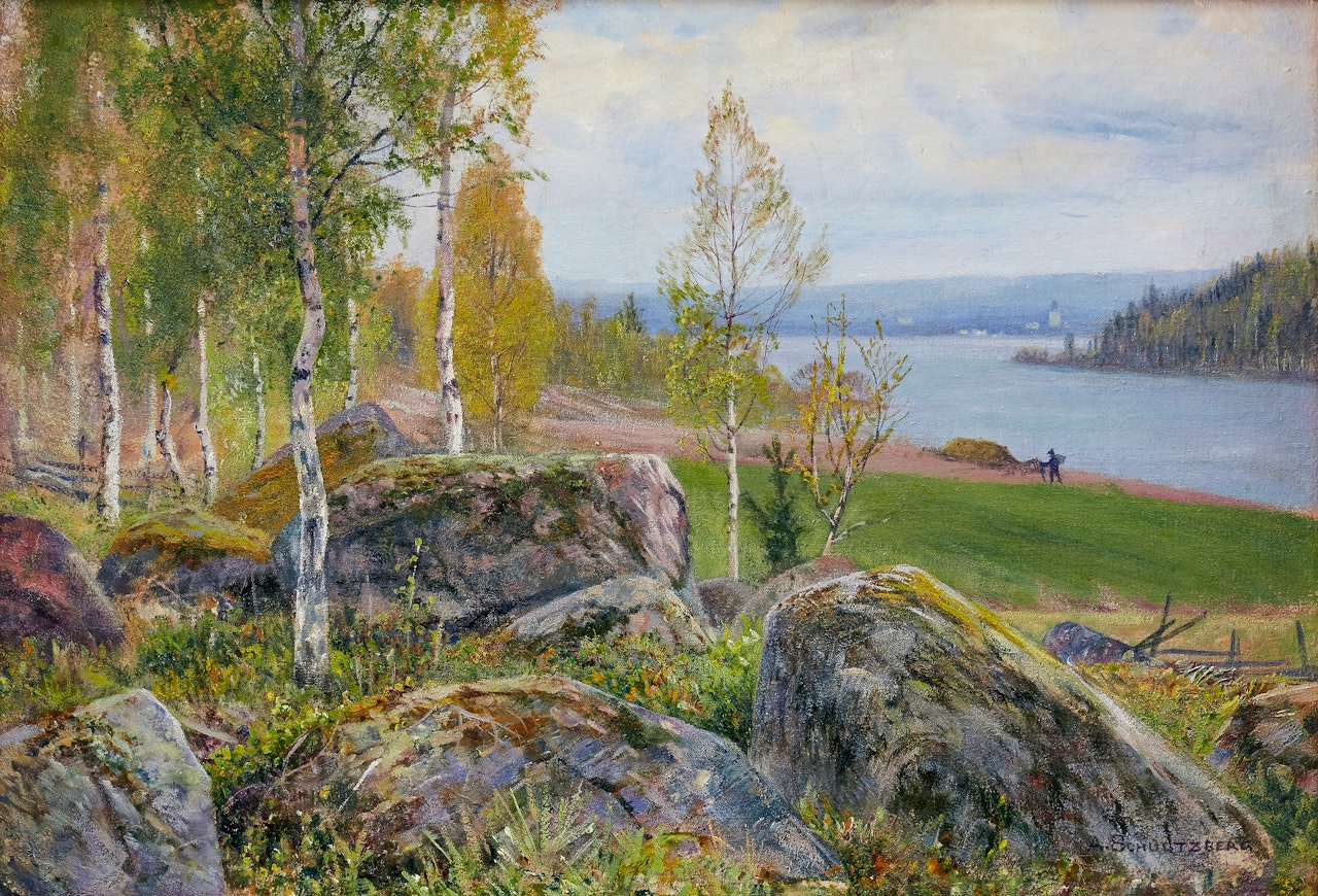 Spring morning in Grangärde, Dalarna by Anshelm Schultzberg