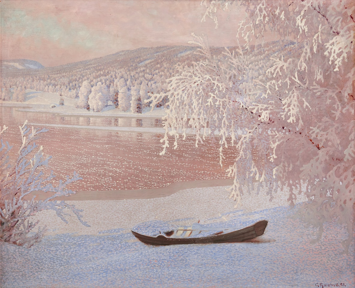 "Hoarfrost in the sun" by Gustaf Fjaestad