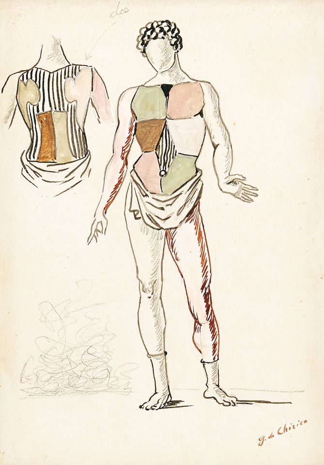 ”Costume for an athlete (III° table)” by Giorgio de Chirico