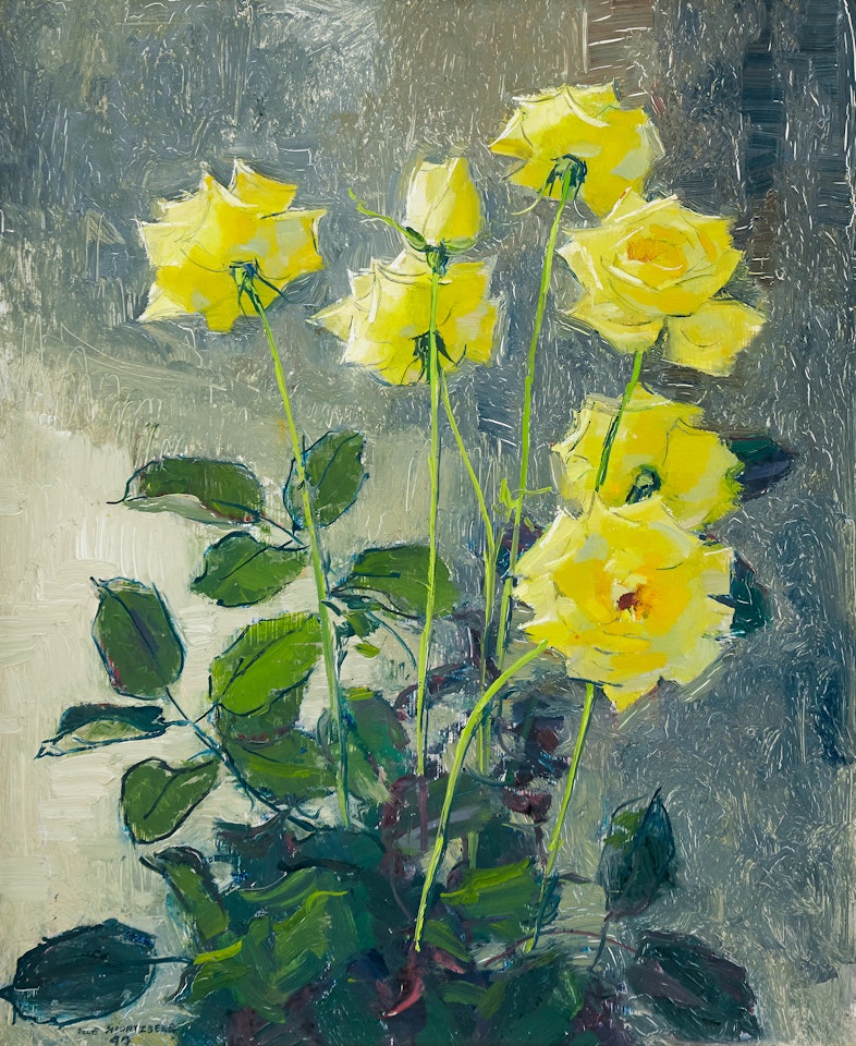 Yellow roses by Olle Hjortzberg