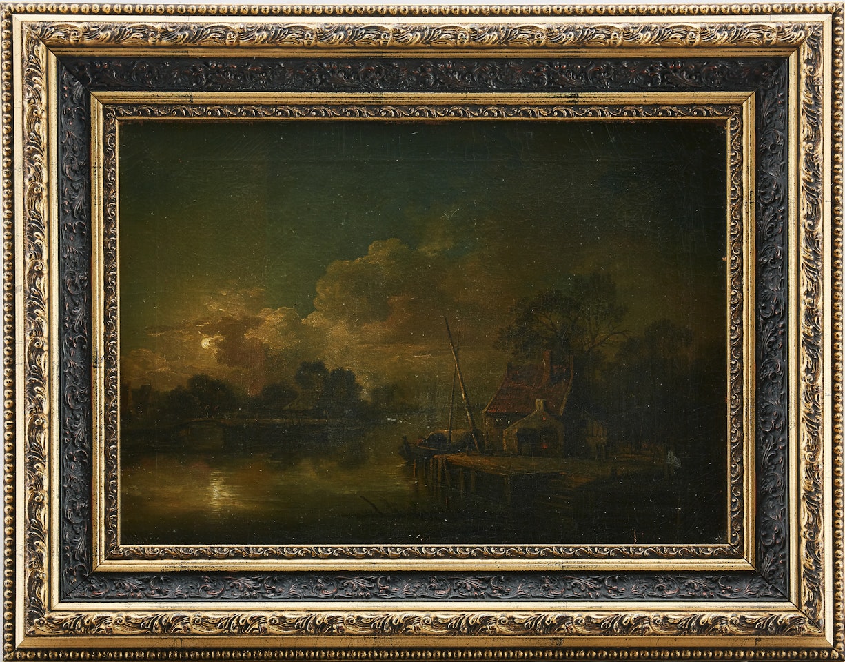 Fishing village by Dutch School