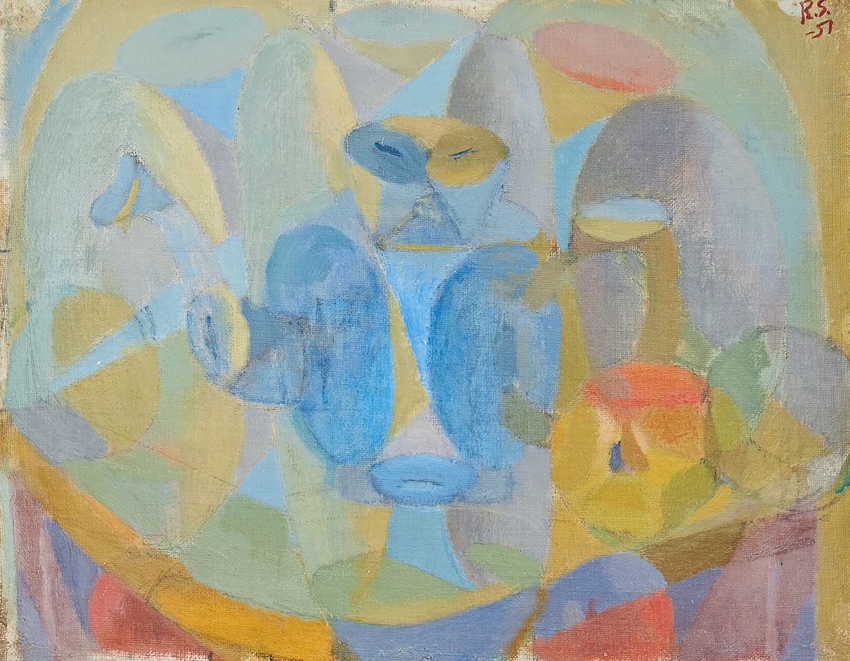"Still life with teapot and apples" by Ragnar Sandberg