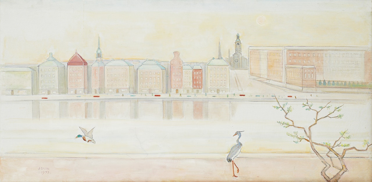 The Skeppsbron and the Royal Palace - panoramic view of Stockholm by Einar Jolin