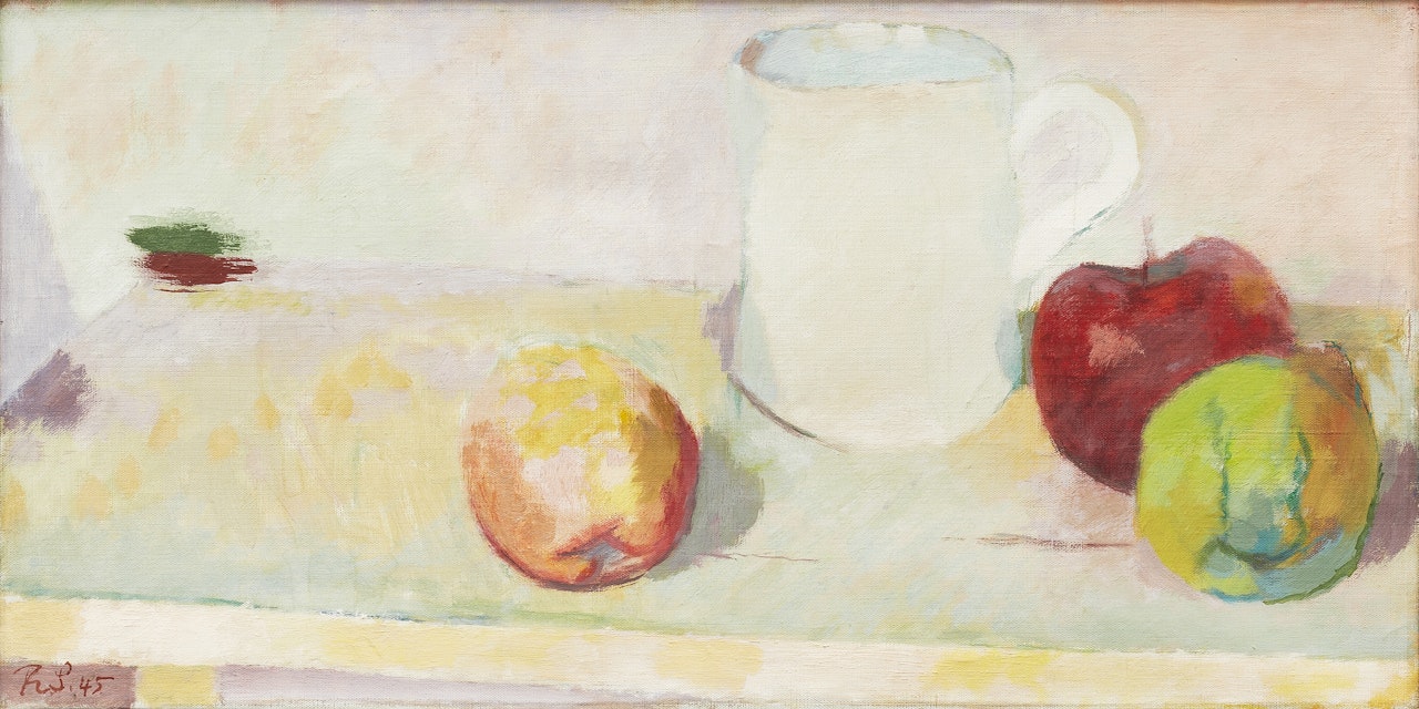 Still life with white cup by Ragnar Sandberg