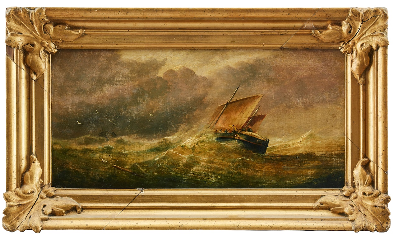 "The life boat going out to a wreck" by English School