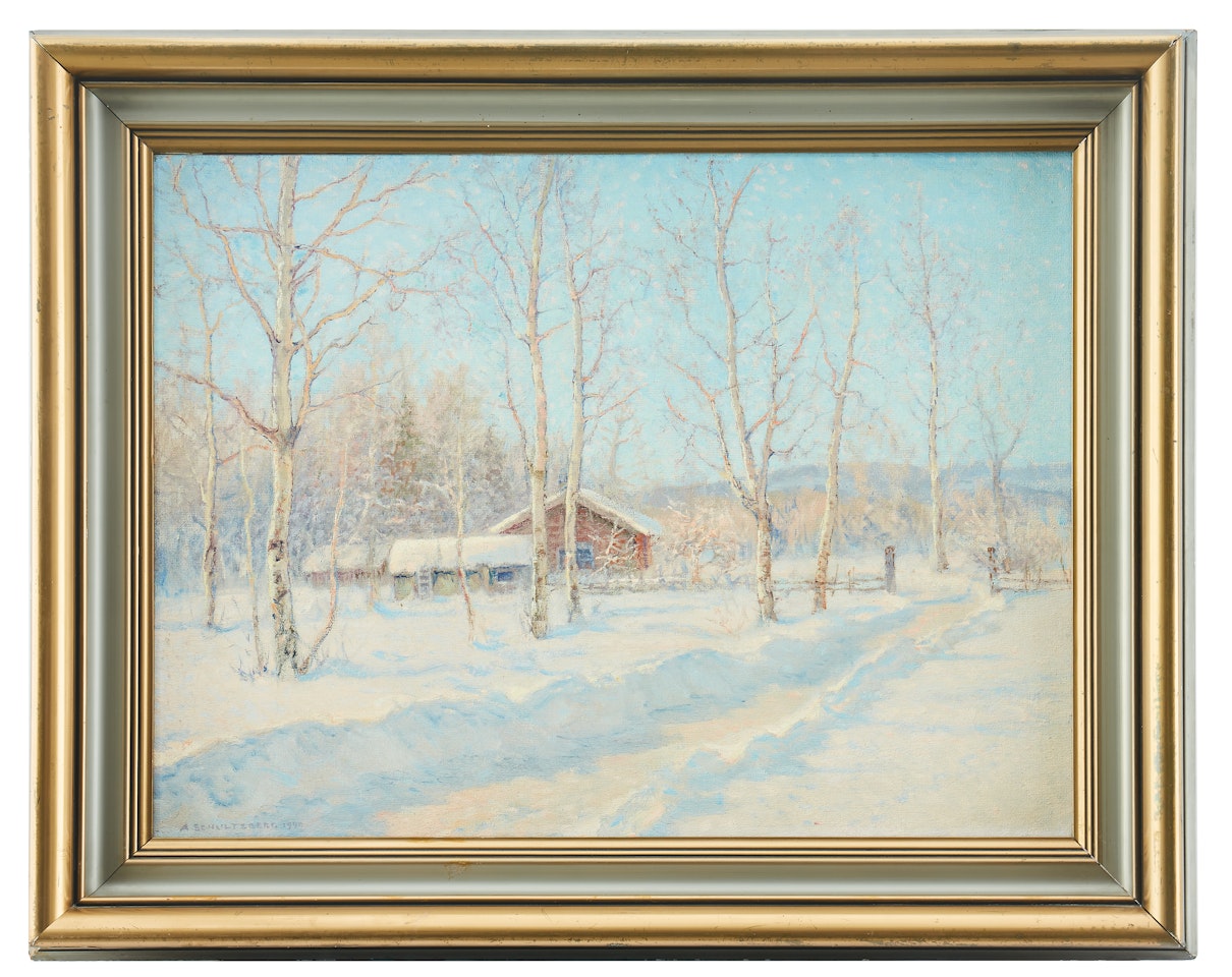 "Winter motif from Tunaslätten, Dalarna" by Anshelm Schultzberg