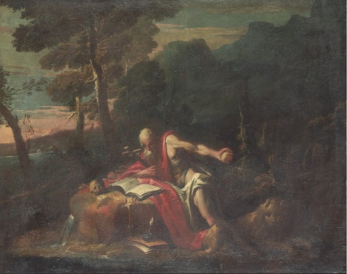 Saint Jerome in landscape by Alessandro Magnasco