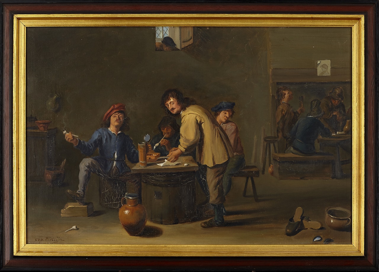 Copy after; "Interior with pipe smoker" by David Teniers II