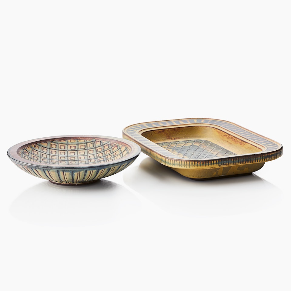 Dishes, two pieces. Grandfather"s goods by Wilhelm Kage