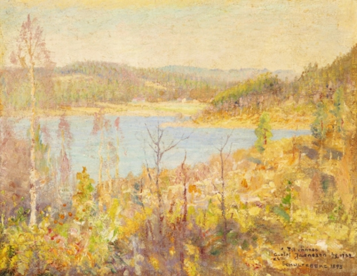 Lake landscape - Motifs from Uvbergen and Uvtjärn near Sunnansjö by Anshelm Schultzberg