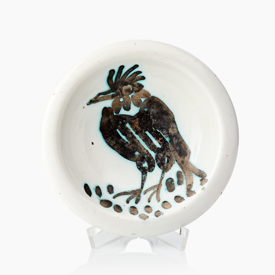 Bowl dish. "Oiseau à la huppe", Madoura, Vallauris by Pablo Picasso