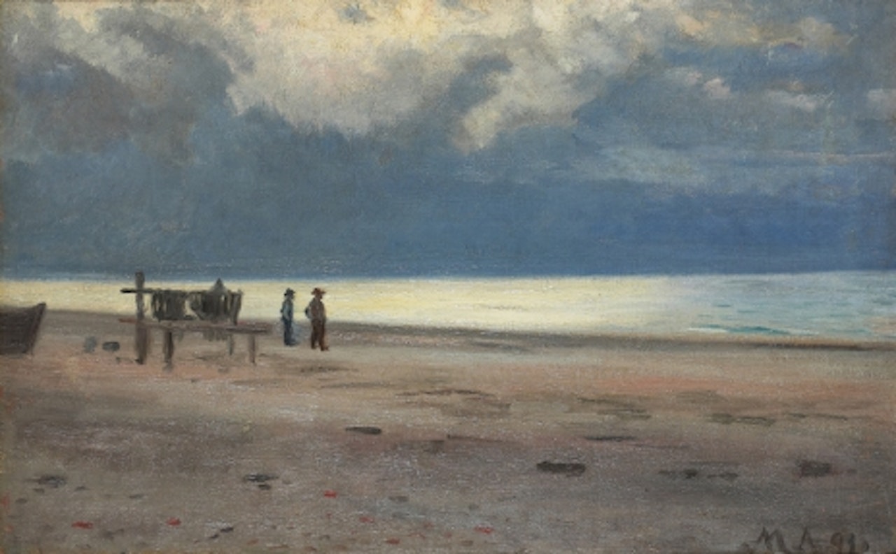Fisherman on beach by Michael Ancher