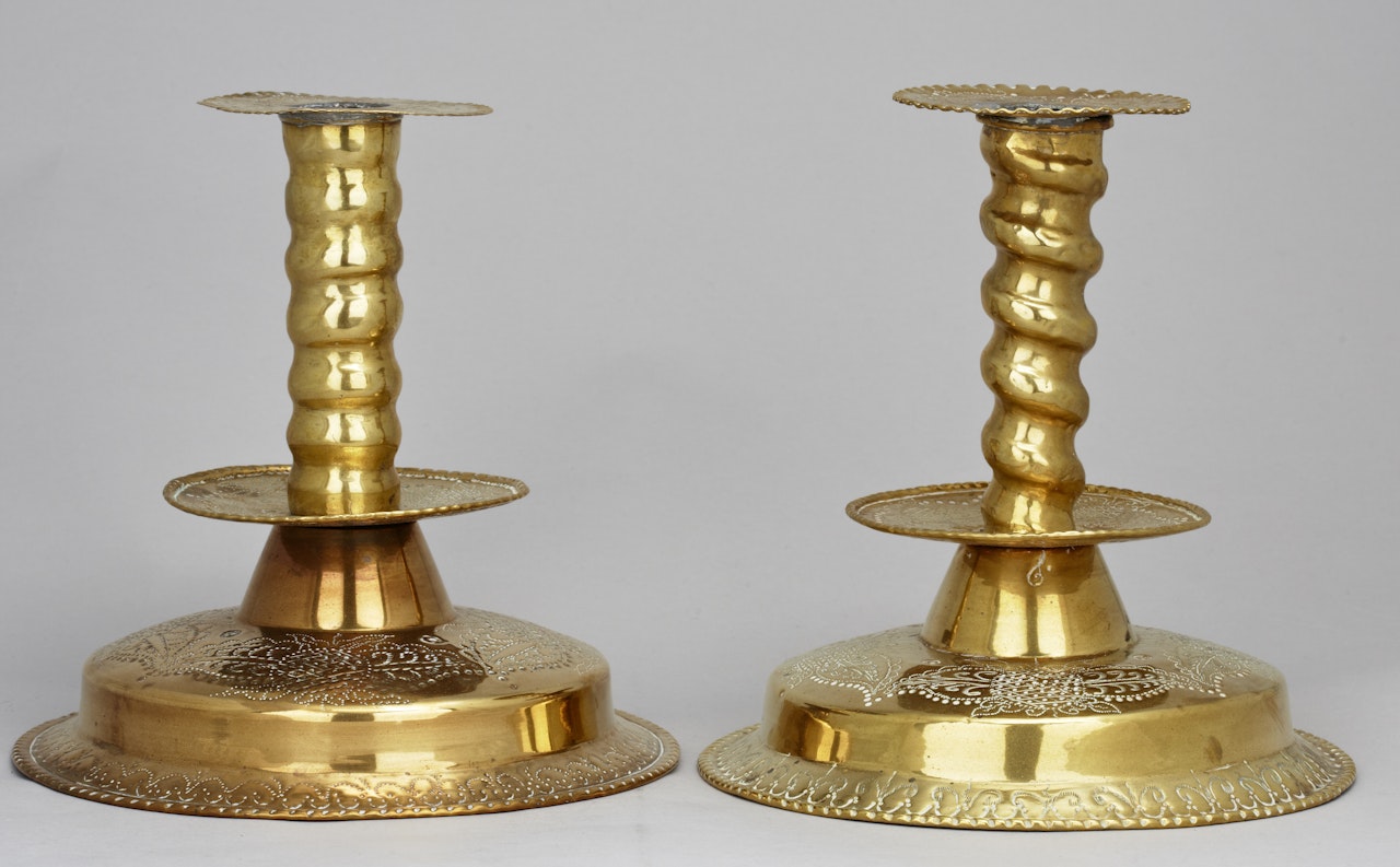 Candlesticks, a pair by Unknown (Baroque style)