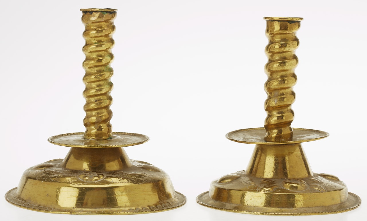 Candlesticks, two pieces by Unknown (Baroque style)