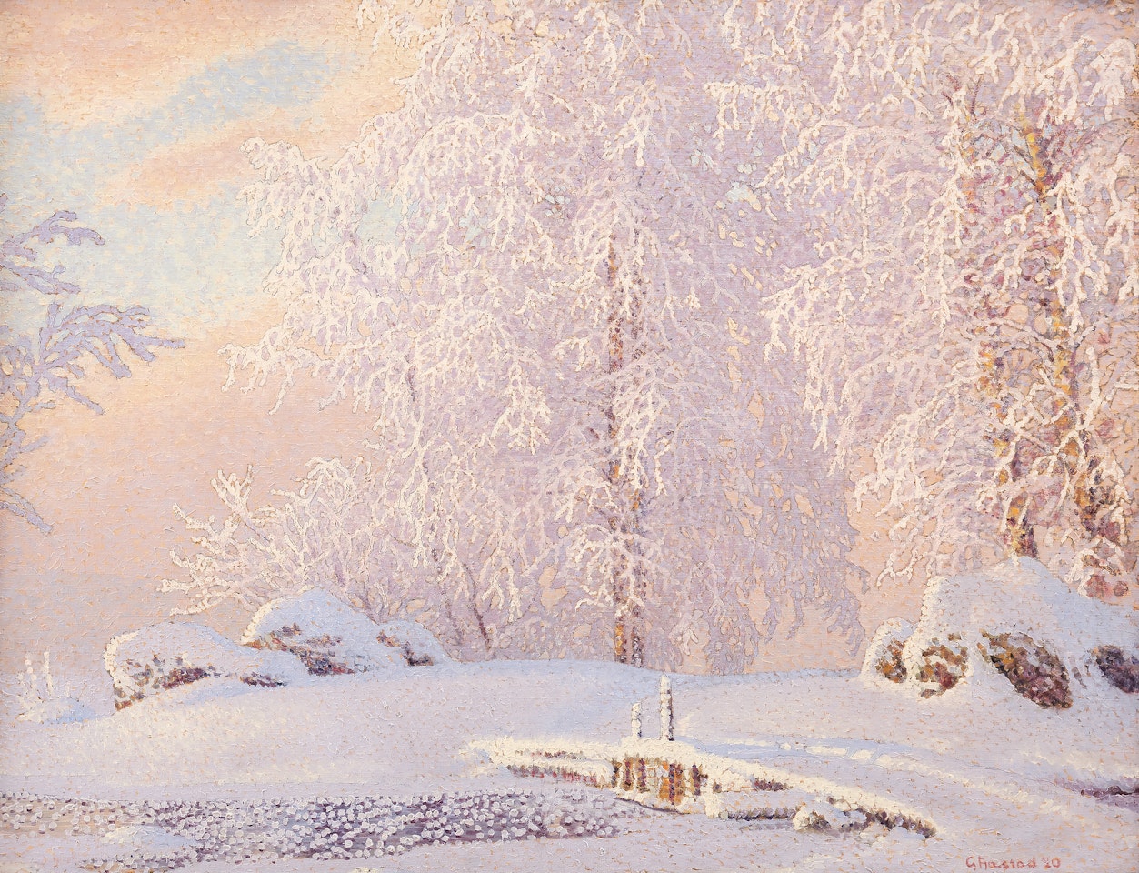 "Hoar-frost" - Rime frost by Gustaf Fjaestad