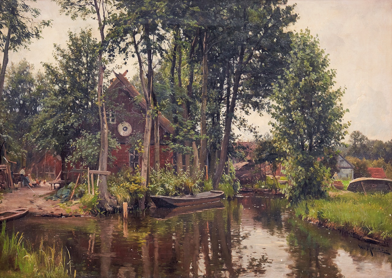 A river passing a village by Walter Moras
