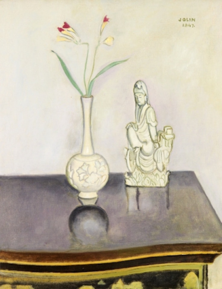 Still life with Chinese figurine by Einar Jolin