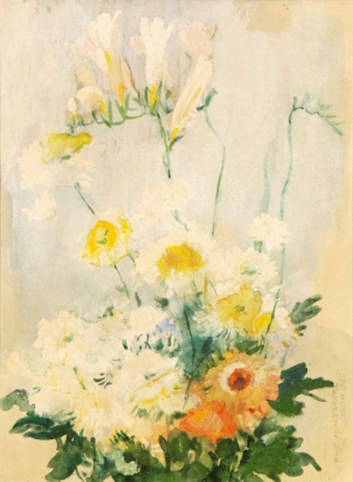 Still life with flowers by Olle Hjortzberg
