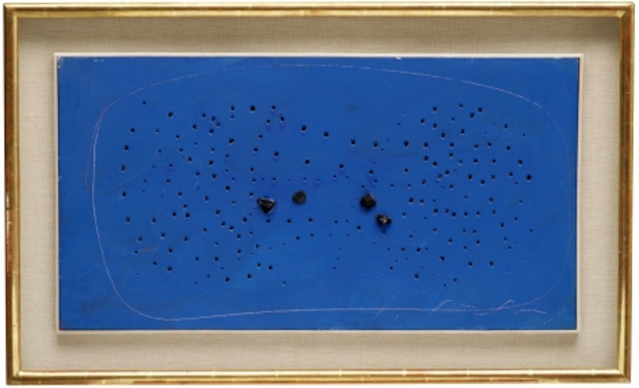 "Concetto spaziale (blu)" by Lucio Fontana