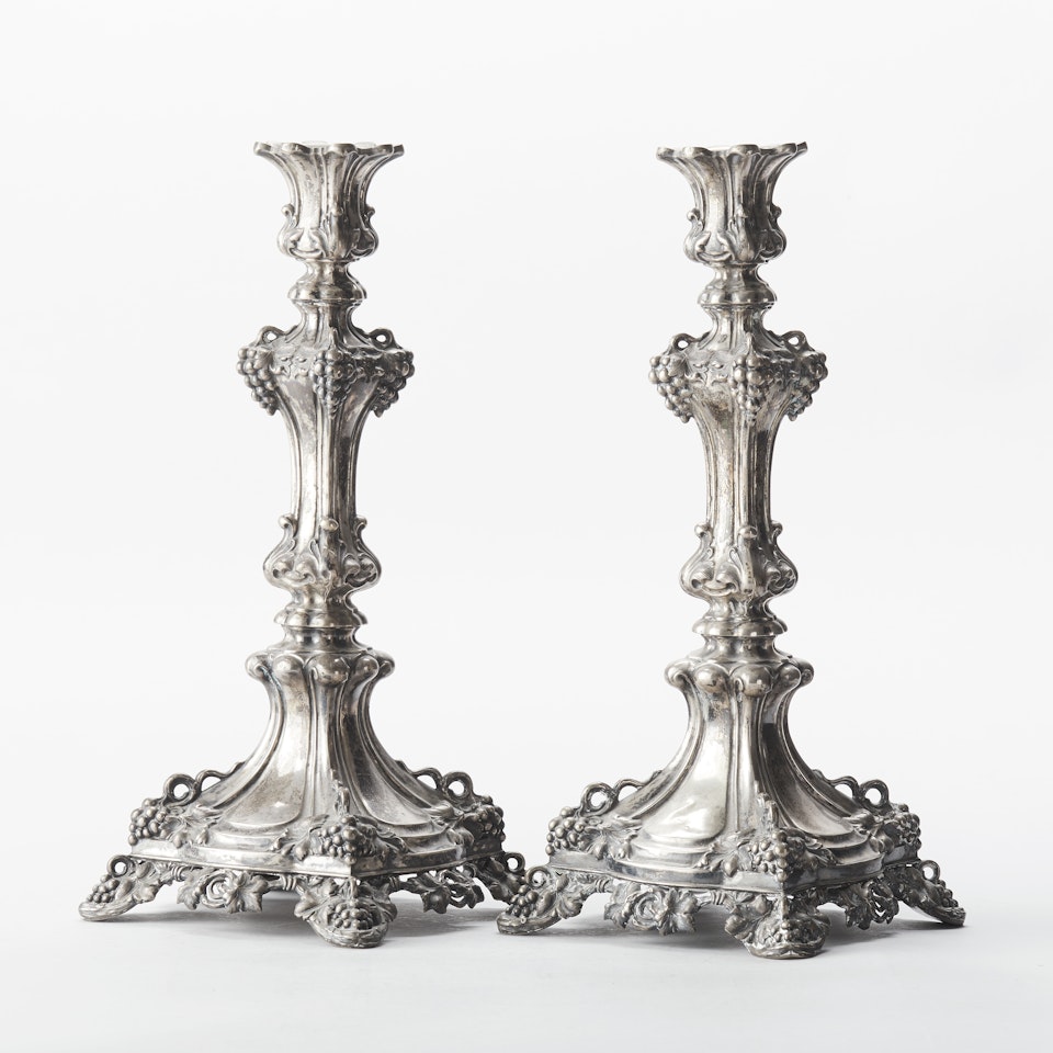 Candlesticks, a pair by Unknown (Baroque style)
