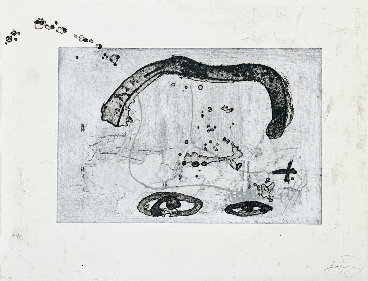 “A vase of raw earth and the T in the name of Tàpies” by Antoni Tapies
