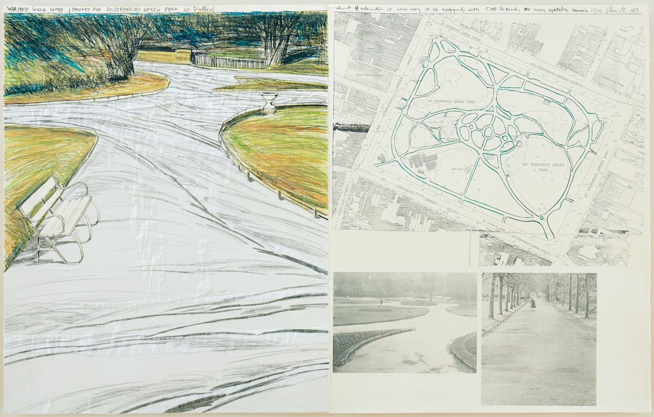 Wrapped Walk Ways (Project for St. Stephen"s Green Park in Dublin) by Christo