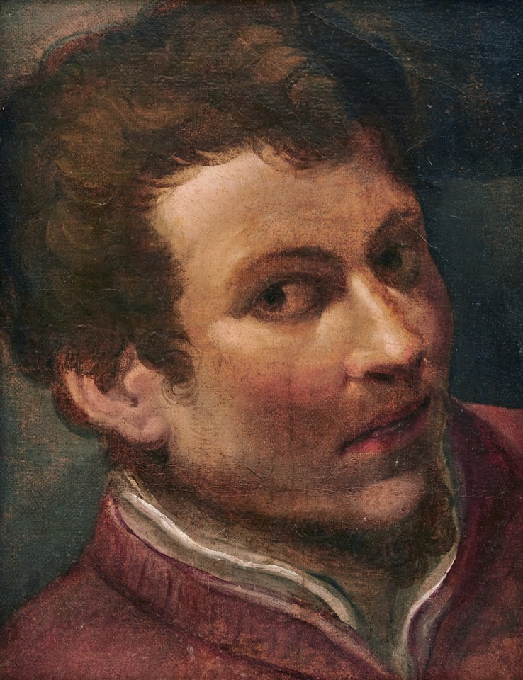 Circle of. Head study of a young man by Annibale Carracci