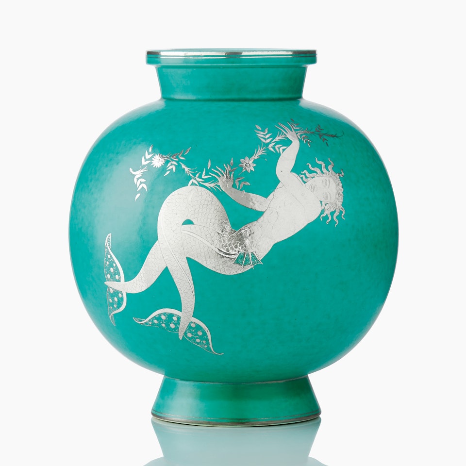 Vase. "Argent"; A Wilhelm Kåge "Argenta" stoneware vase by Wilhelm Kage
