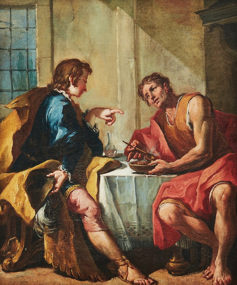 Esau selling his birthright to Jacob by Sebastiano Ricci