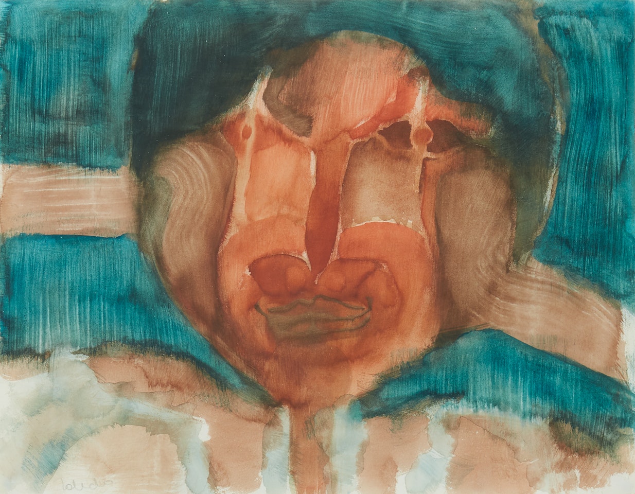 Composition with a face by Francisco Toledo