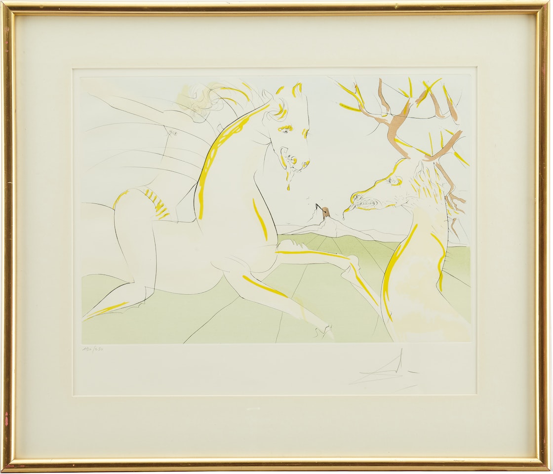 "Le Cheval S"etant Voulu Venger du Cerf" from Le Bestiaire de La Fontaine Dalinisé by Salvador Dali