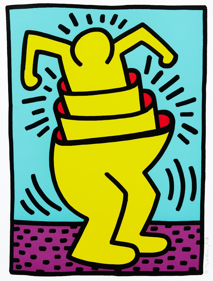 ”Untitled - 1989” (Cup Man) by Keith Haring