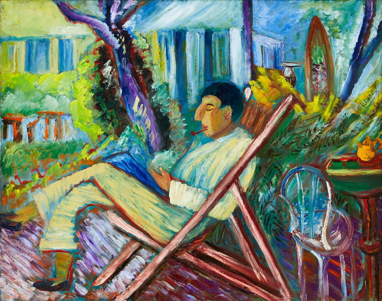 "Isaac smokes a pipe" by Sigrid Hjertén