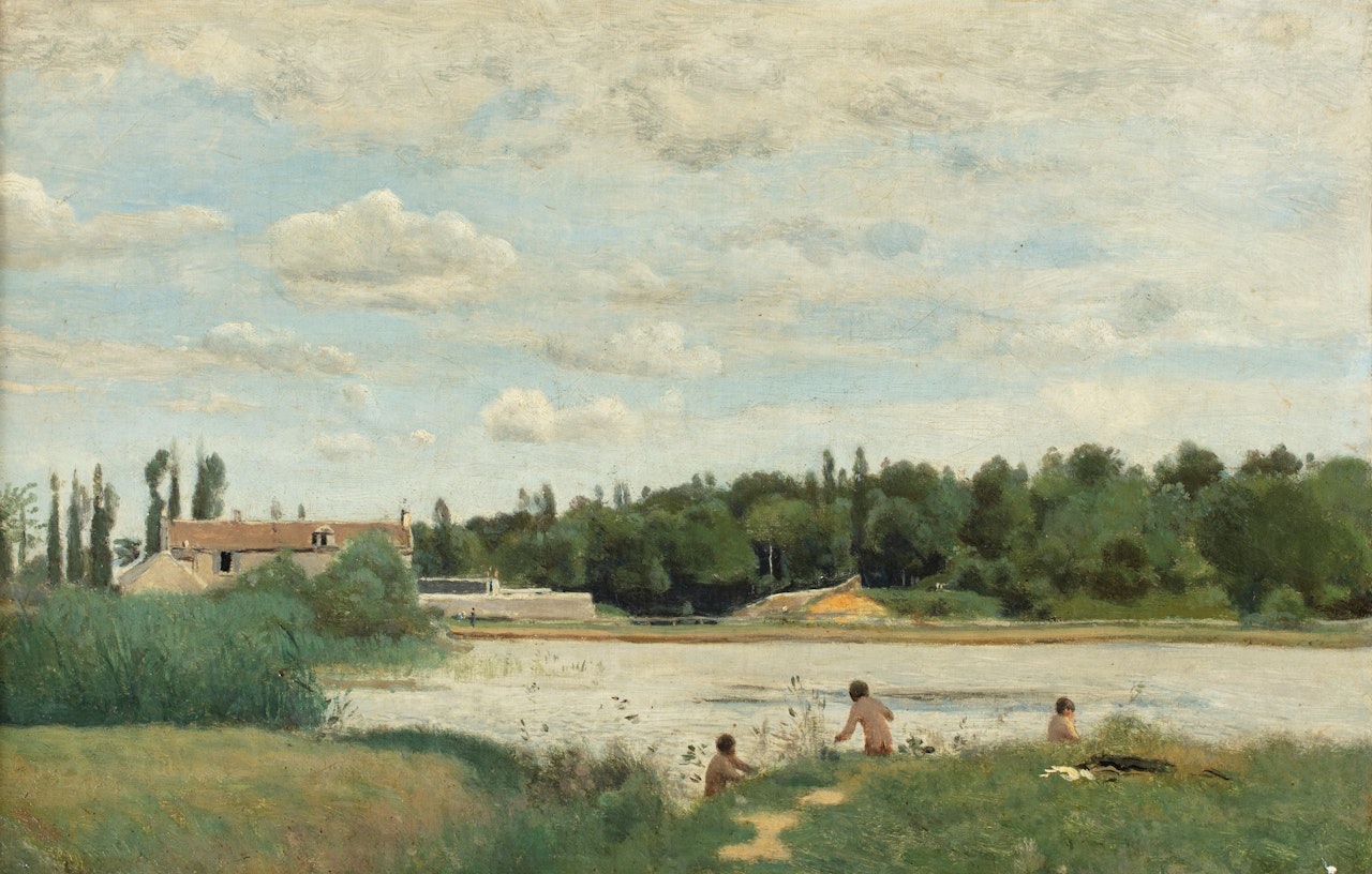 THE BATH by Jean Baptiste Camille Corot