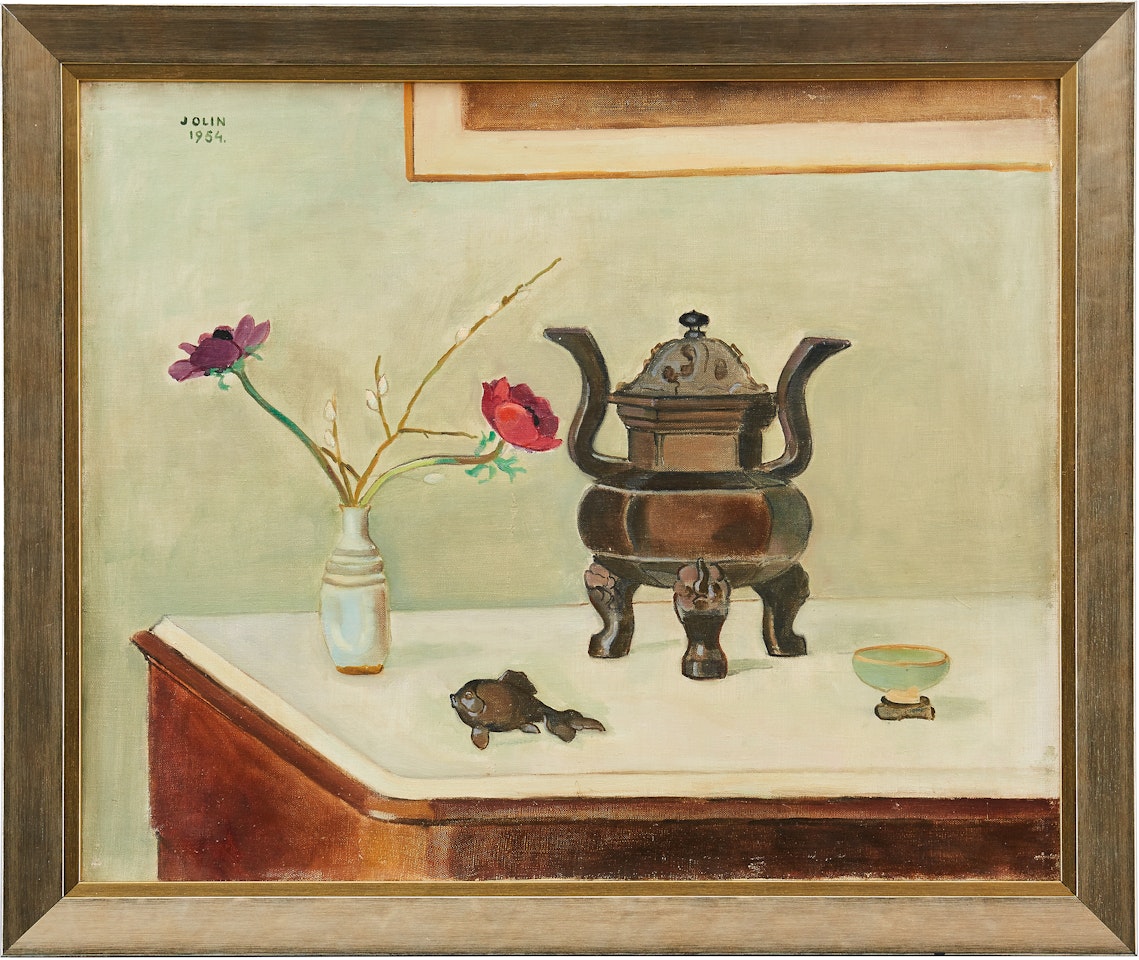Still life with anemones and censers by Einar Jolin