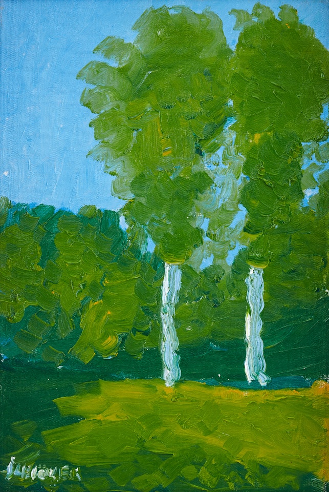 Birches in greenery by Inge Schiöler