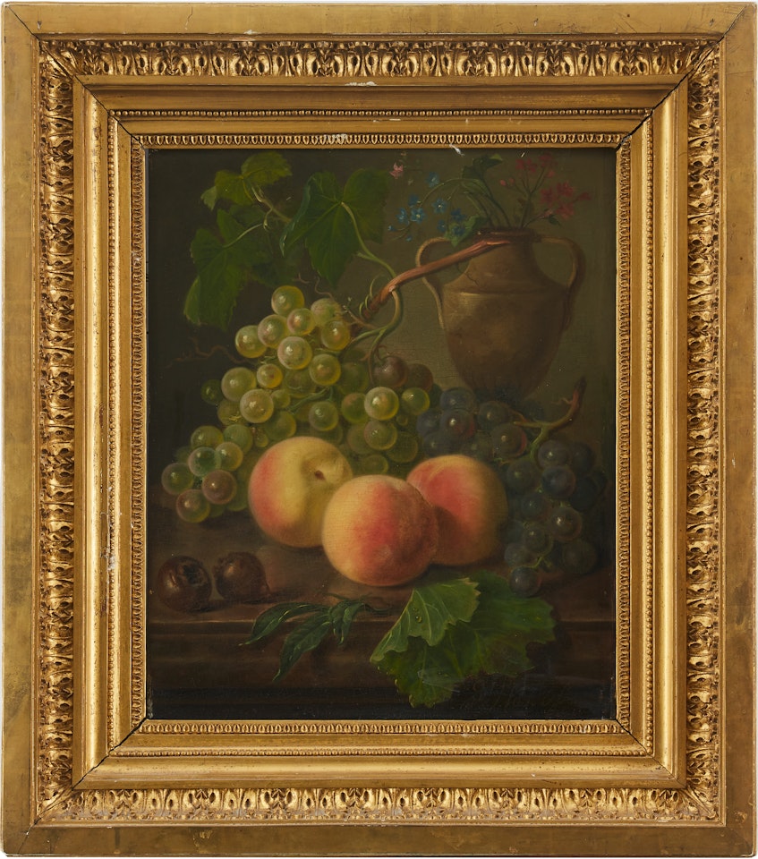 Still life with grapes and peaches by Dutch School