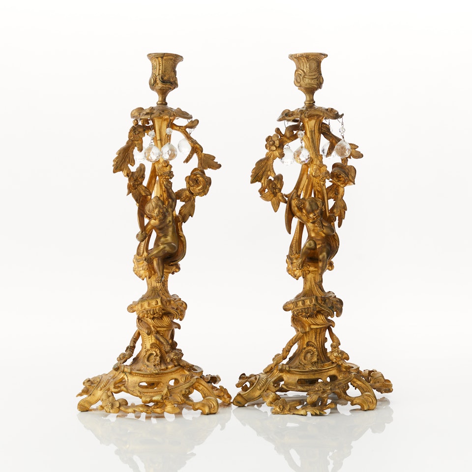 Candlesticks, a pair by Unknown (Baroque style)