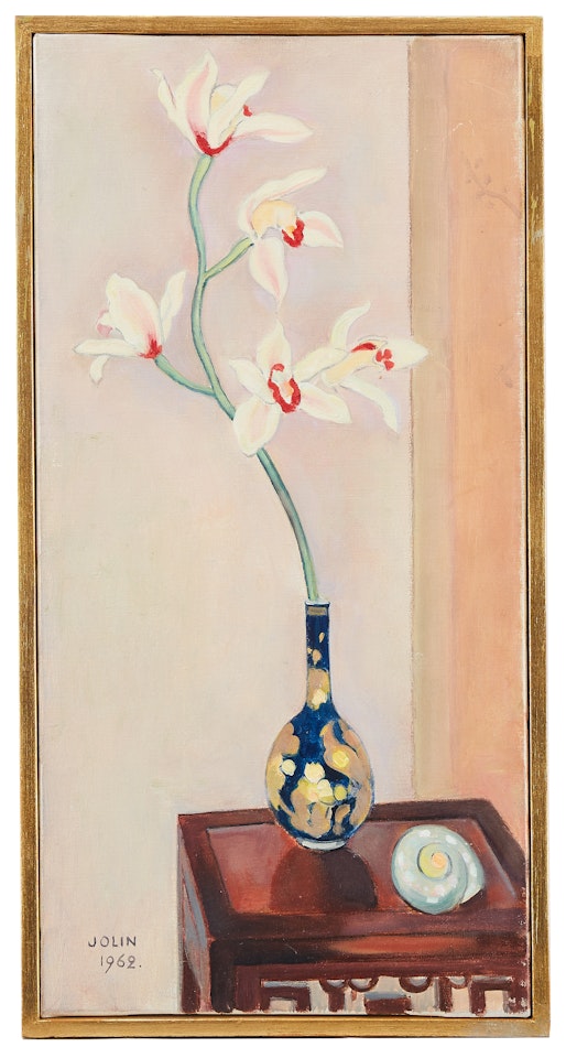 Orchid in Asian vase by Einar Jolin