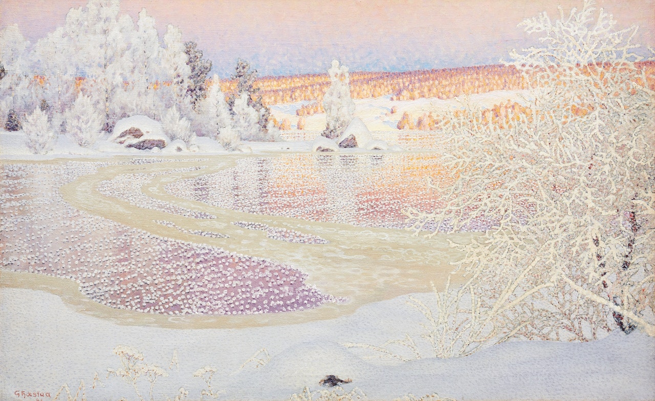 "Harfrost on ice" by Gustaf Fjaestad