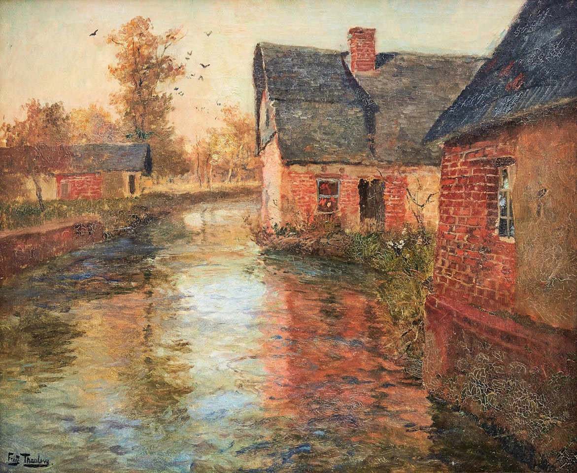 A river passing Arques-la-Bataille by Fritz Thaulow