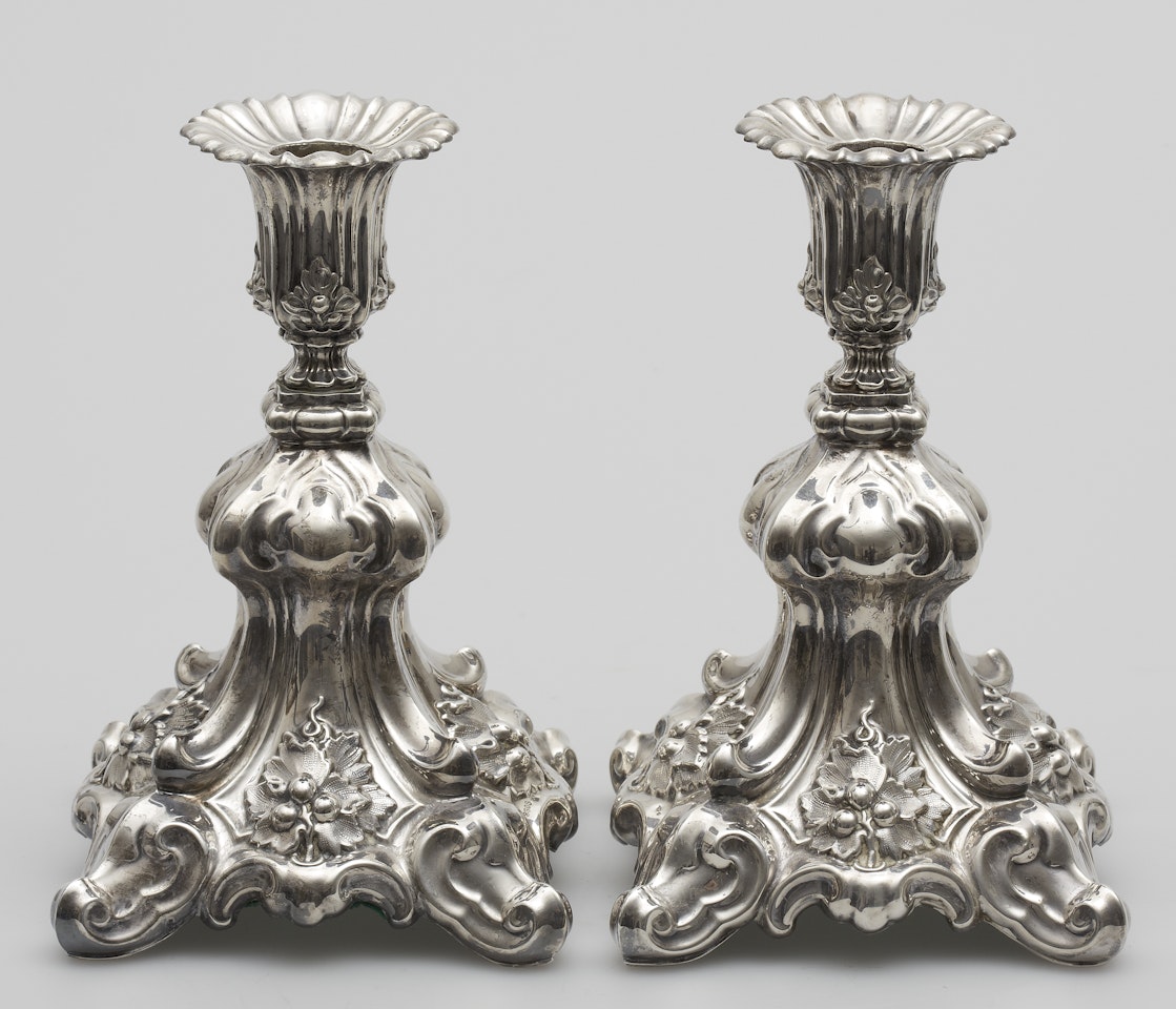 Candlesticks, a pair by Unknown (Baroque style)
