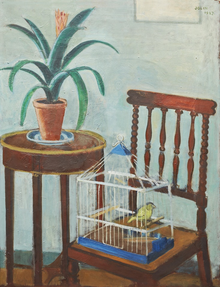 Interior with birdcage by Einar Jolin