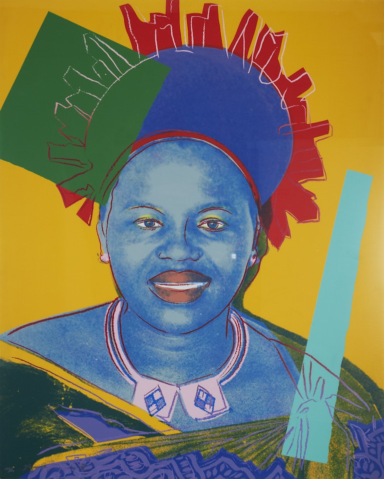 ”Queen Ntombi Twala of Zwaziland”, from the portfolio ”Reigning Queens” by Andy Warhol