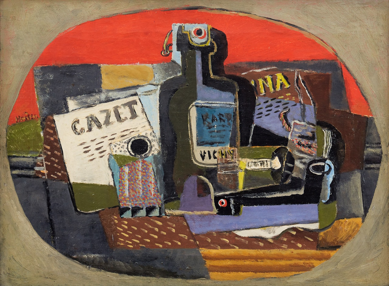”Bouteille et journal” by Henri Hayden