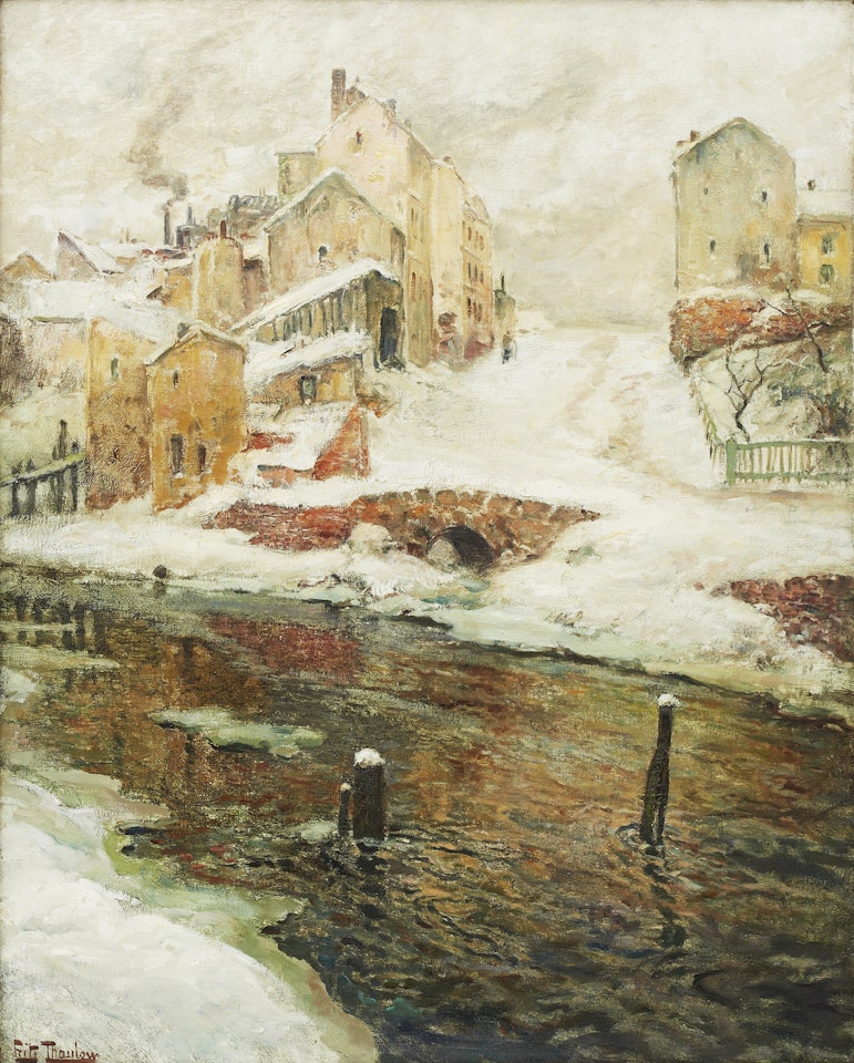 "Faubourg de Christiania, neige" by Fritz Thaulow
