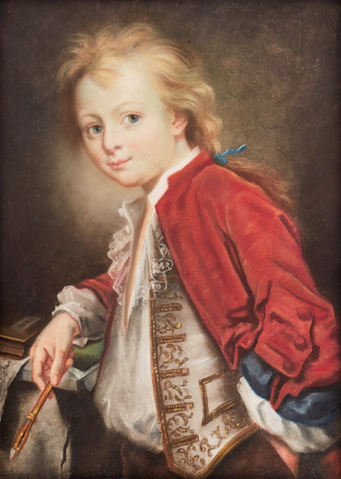 Portrait of a young painter by Maurice Quentin de la Tour